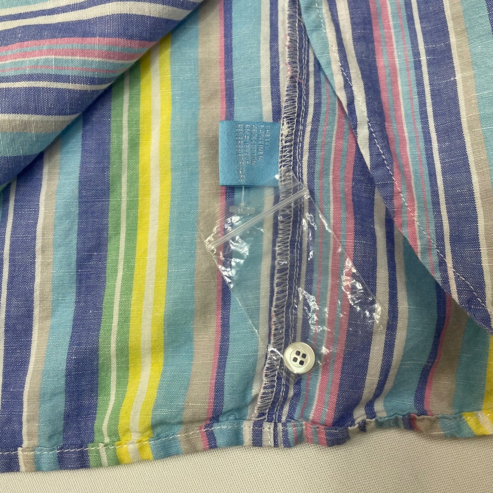 J Mclaughlin Fallon Linen Striped Pullover Button… - image 6